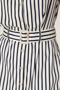 Lina Stripe Shirt Dress Navy Stripe