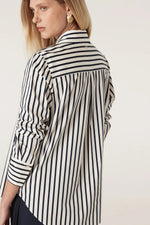 Load image into Gallery viewer, Lina Stripe Shirt Navy Stripe
