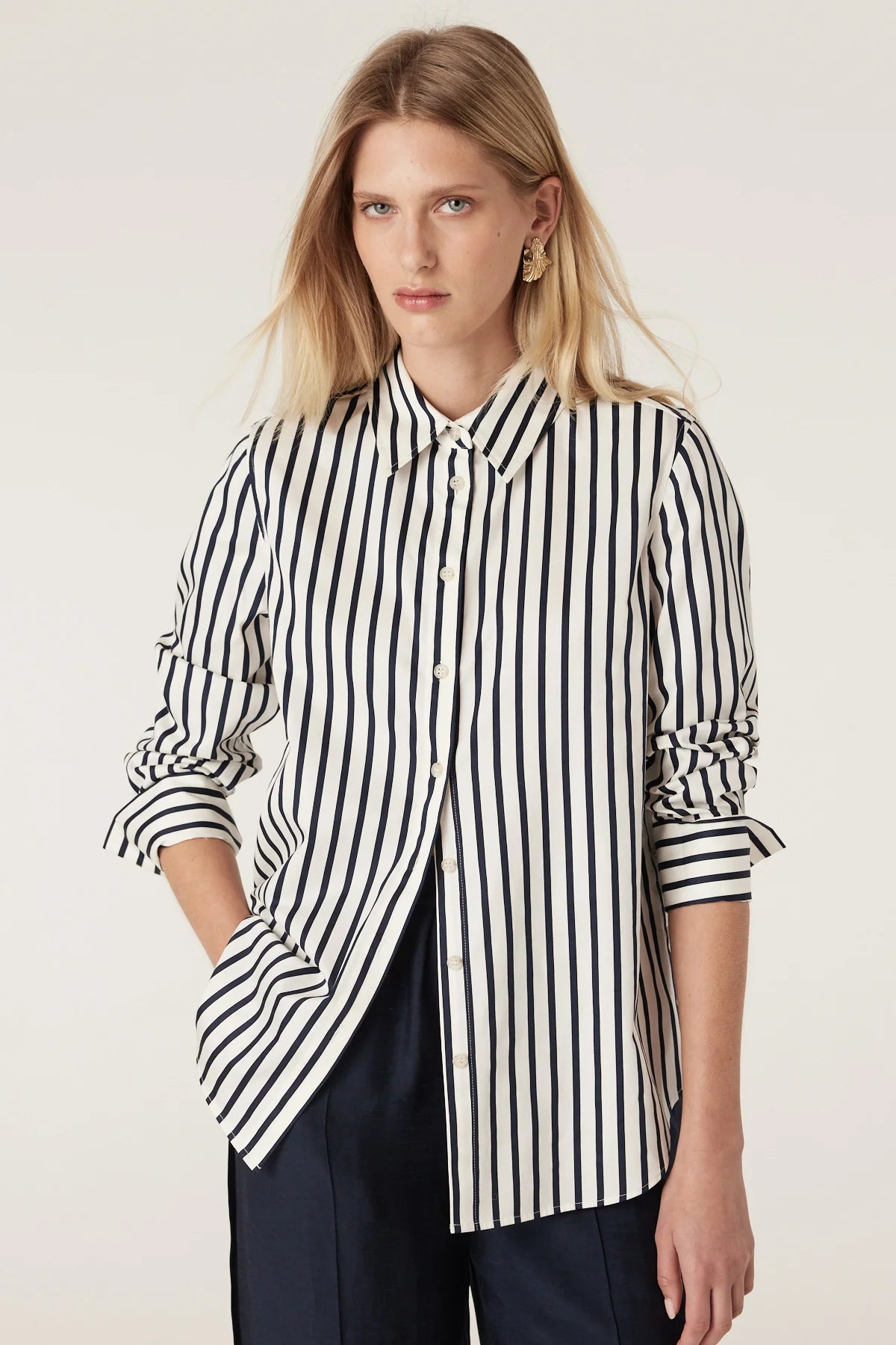 Lina Stripe Shirt Navy Stripe