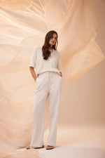 Load image into Gallery viewer, Tate Pinstripe Pant Ivory Pinstripe
