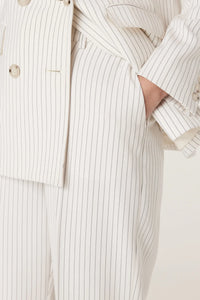 Tate Pinstripe Pant Ivory Pinstripe