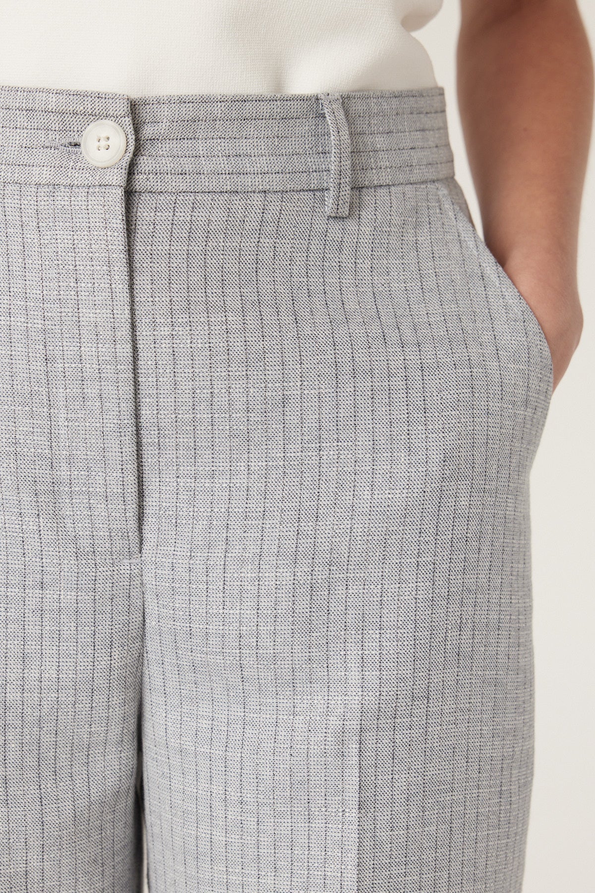 Ivy Linen Pant Blue Pinstripe