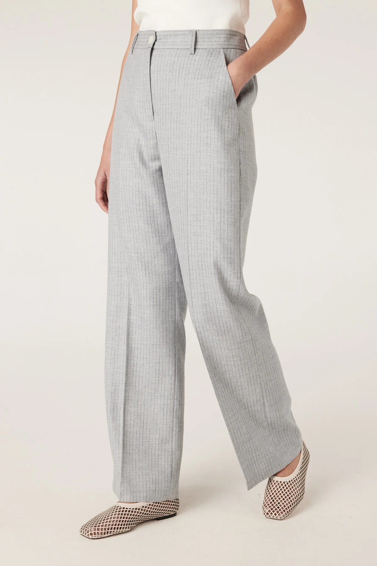 Ivy Linen Pant Blue Pinstripe