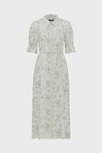 Avondale Linen Dress Palm Print