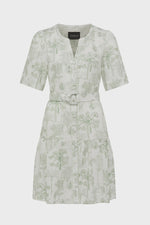 Load image into Gallery viewer, Gracie Linen Dress Palm Print

