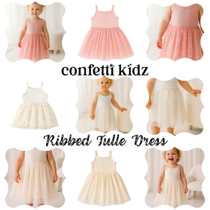 RIBBED TULLE DRESS