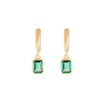 Load image into Gallery viewer, FAIRLEY - Green Crystal Deco Hoops

