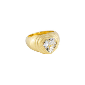 FAIRLEY White Topaz Love Cocktail Ring