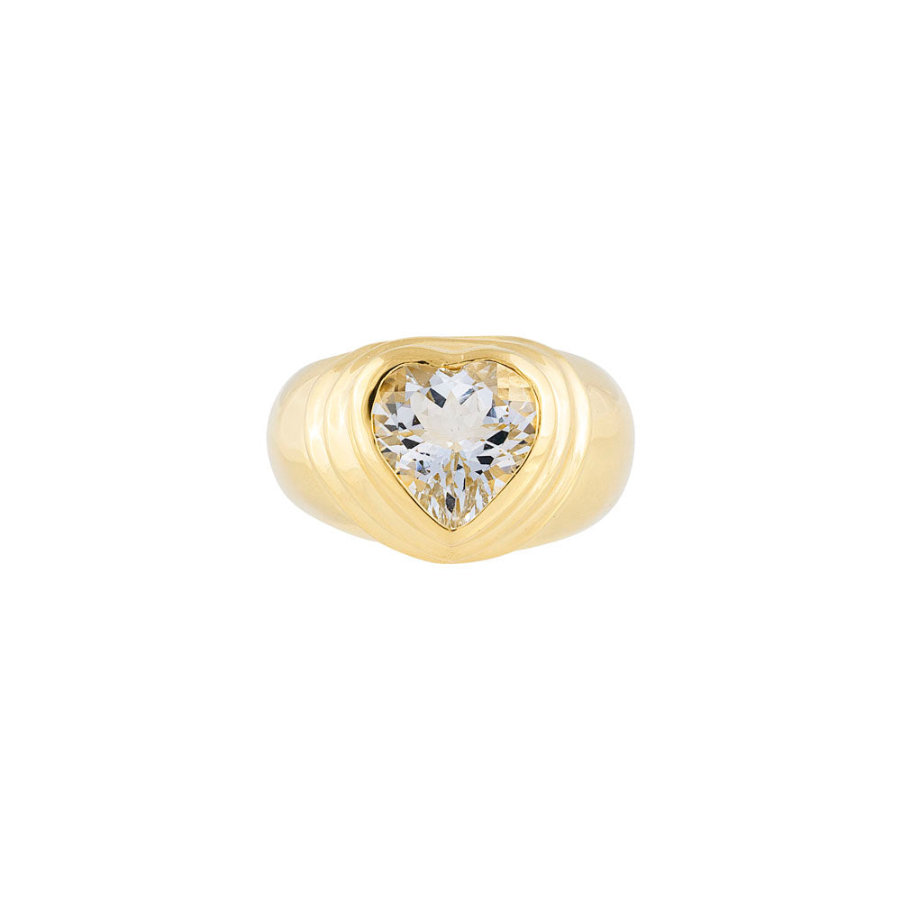 FAIRLEY White Topaz Love Cocktail Ring