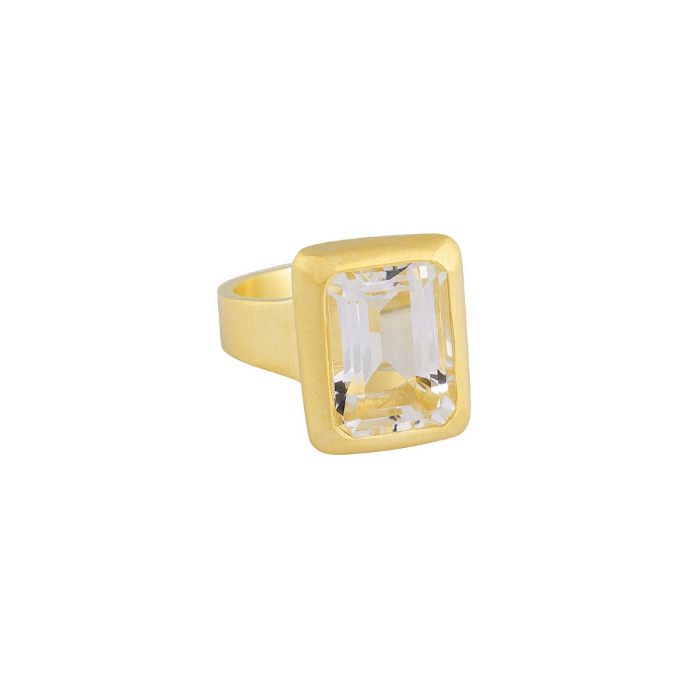 FAIRLEY Quartz Deco Cocktail Ring