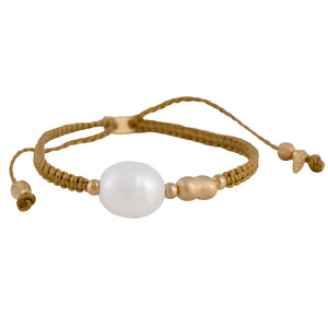 KESHI PEARL ROPE BRACELET - SAND