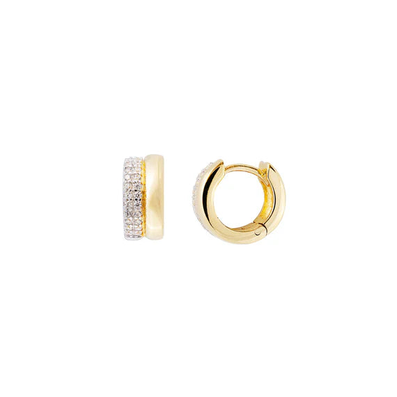 TWO-TONE PAVE HUGGIES