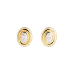Load image into Gallery viewer, BEZEL SET OVAL STUDS
