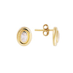 Load image into Gallery viewer, BEZEL SET OVAL STUDS

