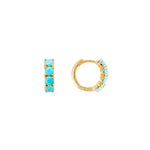 Load image into Gallery viewer, FAIRLEY Turquoise Midi Hoops
