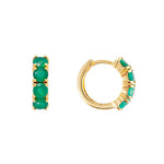 Load image into Gallery viewer, GREEN AGATE MIDI HOOPS
