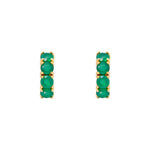 Load image into Gallery viewer, GREEN AGATE MIDI HOOPS
