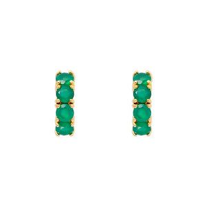 GREEN AGATE MIDI HOOPS