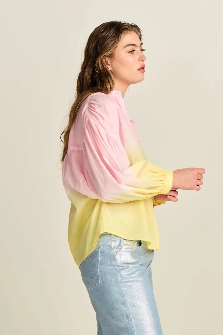 POM Blouse Faded Blooming Pink