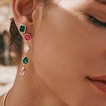 Load image into Gallery viewer, FAIRLEY - Green Crystal Cocktail Studs
