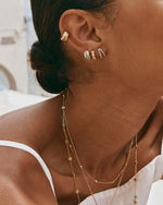Load image into Gallery viewer, TURQUOISE TWIN PAVE HUGGIE

