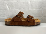 Load image into Gallery viewer, Bosabo - Cuir Velours Cognac + Mouton Camel
