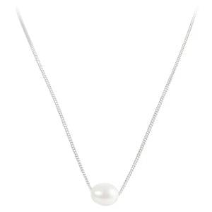 Fairley Pearl Teardrop Necklace Silver