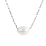 Load image into Gallery viewer, Fairley Pearl Teardrop Necklace Silver
