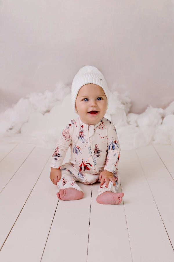 Circus Bunnies Bamboo Zipsuit