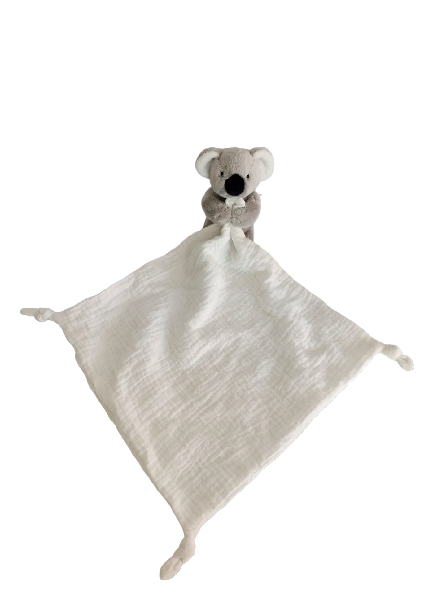 Petite Vous - Kip the Koala with White Muslin Comforter