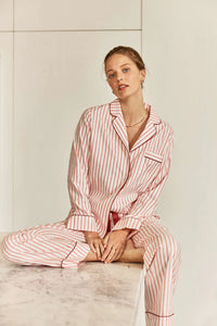 Gingerlilly Octavia Cotton Stripe PJ Burgundy Stripe