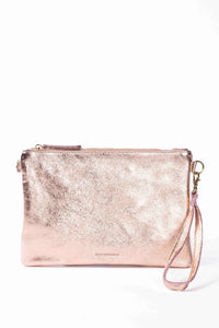 MAISON FANLI - Metallic Leather Crossbody - ROSE