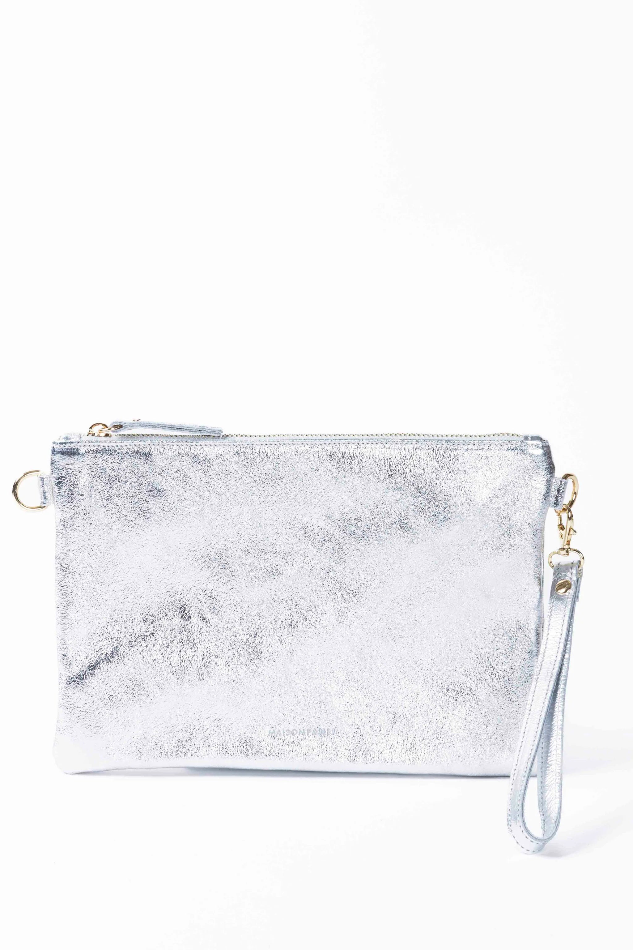 MAISON FANLI - Metallic Leather Crossbody - SILVER