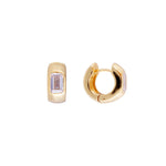 Load image into Gallery viewer, CRYSTAL EMERALD CUT HUGGIES
