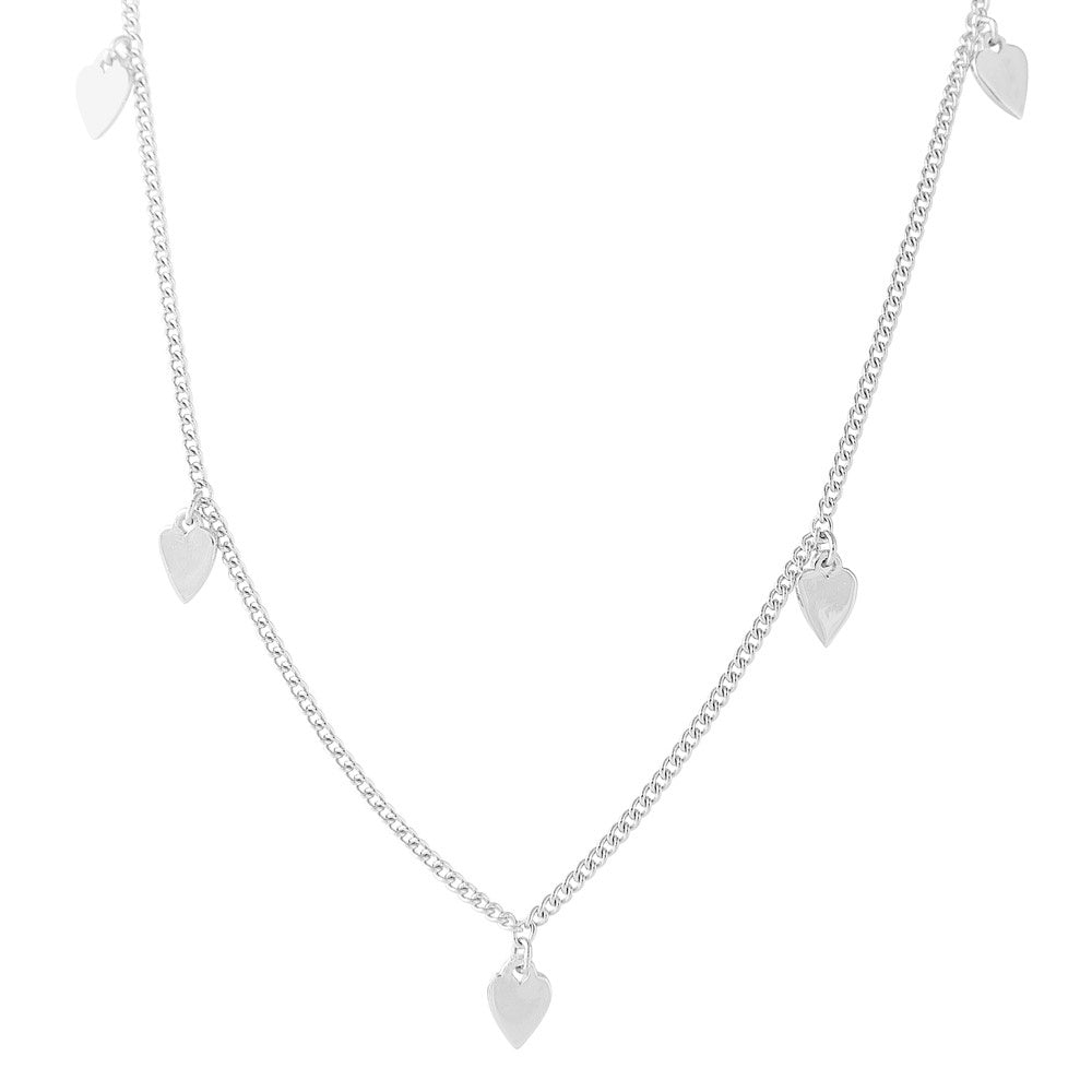 FAIRLEY Silver Heart Charm Necklace