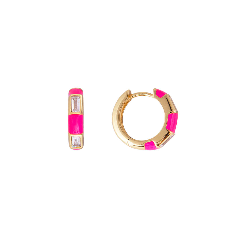 Fairley - Neon Pink Midi Hoops