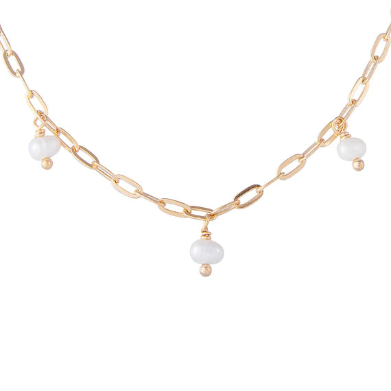 FAIRLEY - Pearl Pom Link Necklace