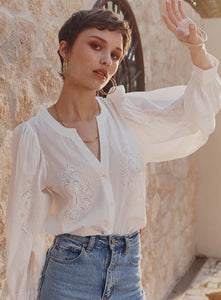 MLM - Moroccan lace blouse - Chalk