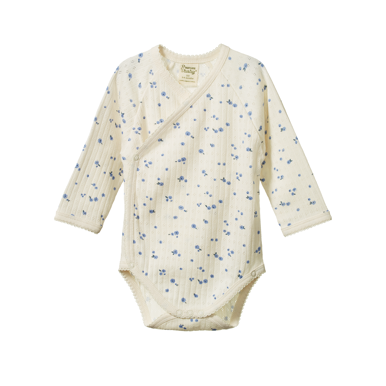 NATURE BABY - LONG SLEEVE KIMONO BODYSUIT - DaisyPrint