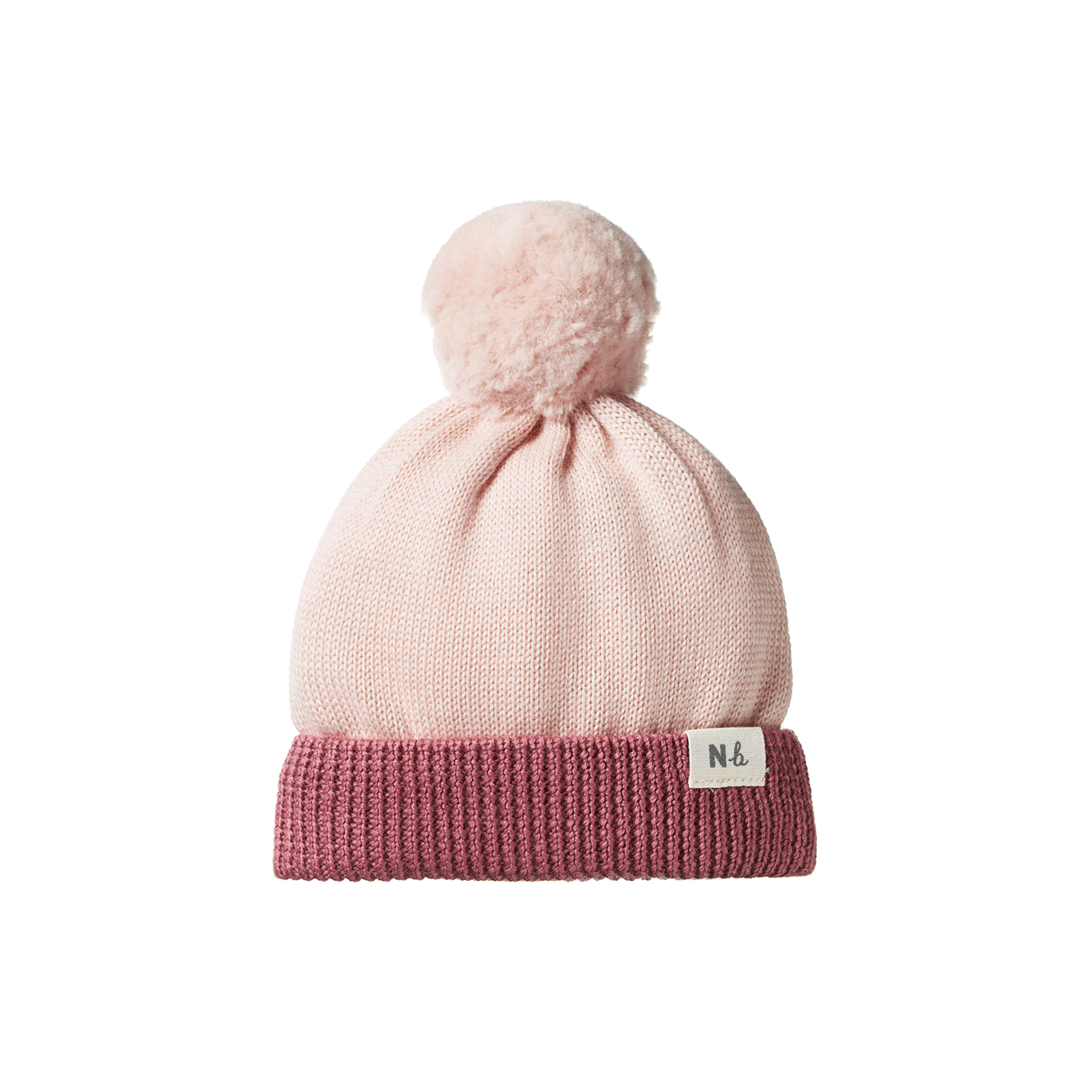 Nature Baby - ALPINE POM POM BEANIE - Rose Dust/Rhubarb