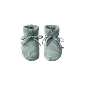 Nature Baby - MERINO KNIT DRAWSTRING BOOTIES - Sage