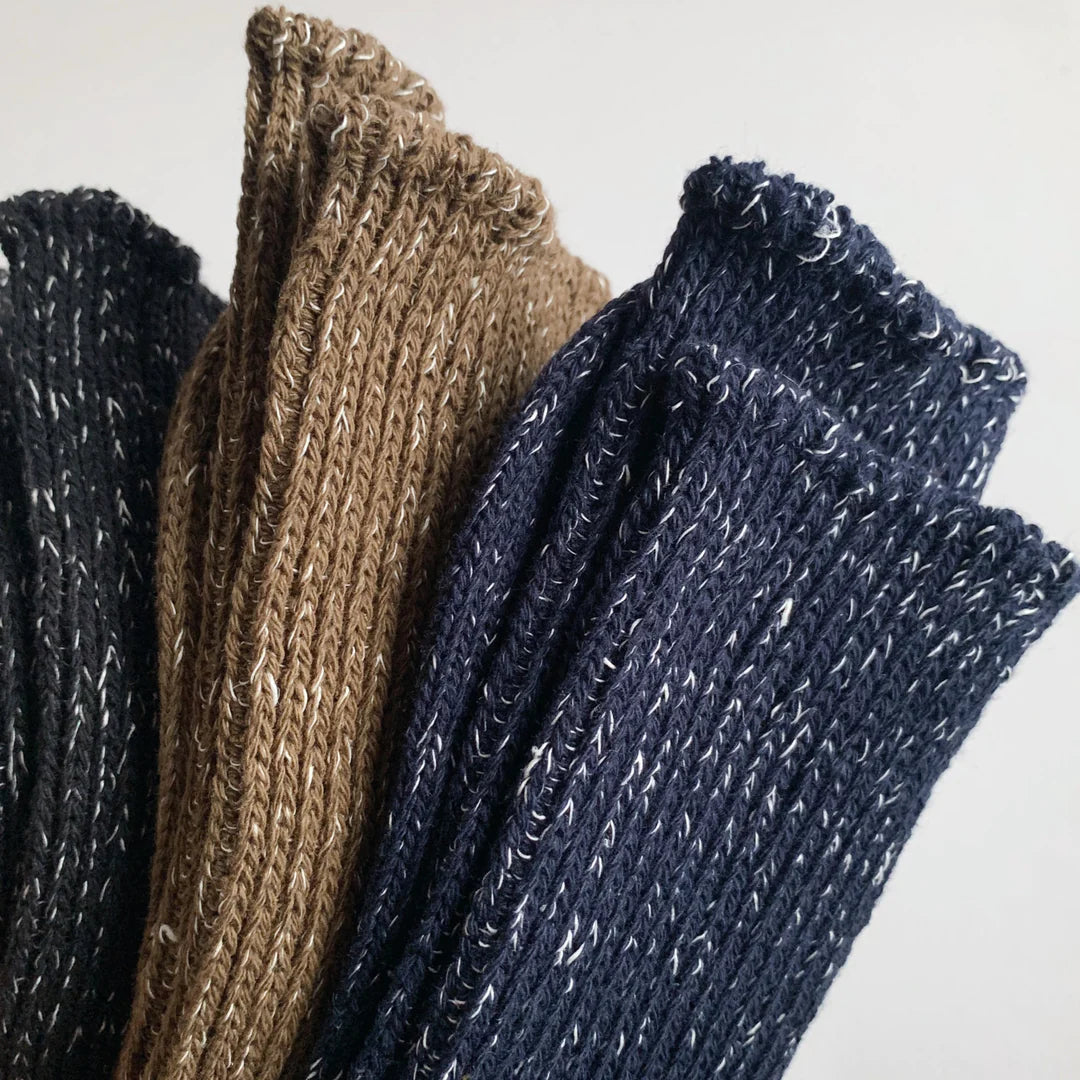 nishiguchi kutsushita: boston hemp cotton socks - Midnight