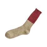 Load image into Gallery viewer, nishiguchi kutsushita : boston wool cotton slab socks - Red
