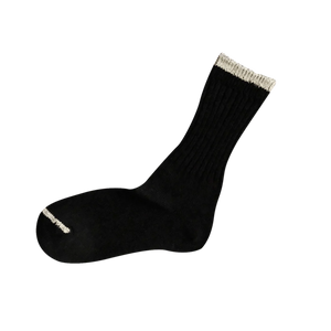 NISHIGUCHI KUTSUSHITA : boston silk cotton sock - Black