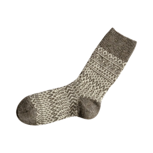 NISHIGUCHI KUTSUSHITA : oslo wool jacquard sock - Grey