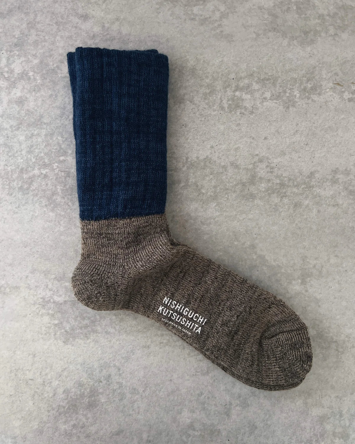 Nishiguchi Kutsushita Oslo Mohair Wool Pile Socks Seasonal | navy/cap