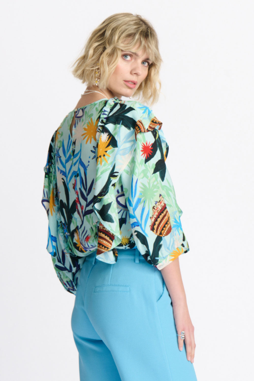 POM - BOTANICAL BLUE TOP