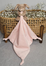 Load image into Gallery viewer, Petite Vous - Bella the Bunny with Pink Muslin Comforter Blanket
