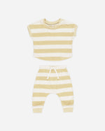 Load image into Gallery viewer, Quincy Mae TERRY TEE + PANT SET || YELLOW STRIPE
