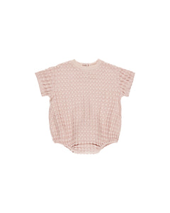 Quincy Mae RELAXED BUBBLE ROMPER BUBBLEGUM
